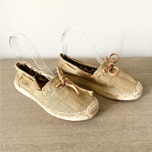 Sperry Espadrille Flat in Tan Canvas - Size 6 - Picture 1 of 8
